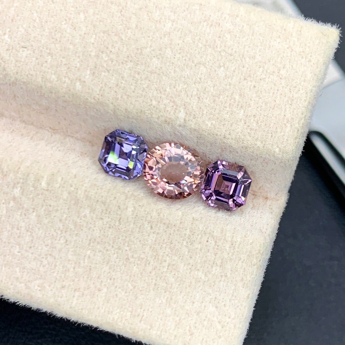 Orange Sapphire Stone with Reverse pair Spinel Gemstones - 4