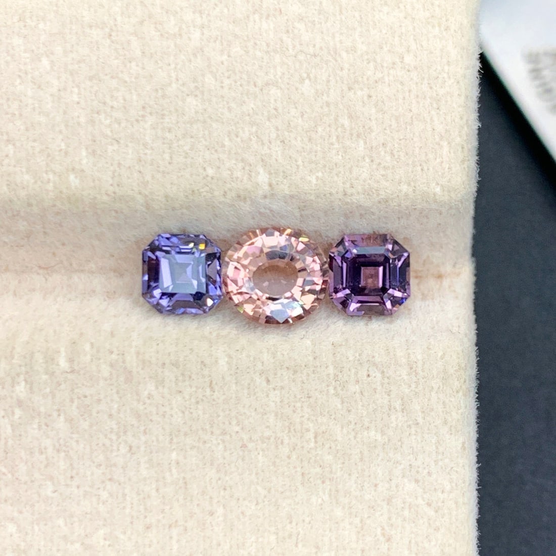 Orange Sapphire Stone with Reverse pair Spinel Gemstones - 5