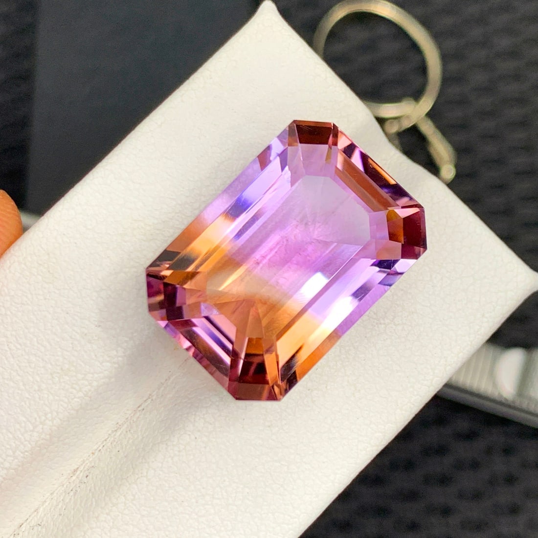 Emerald Cut Ametrine Gemstone For Jewelry, Bi Color Ametrine Stone - 5