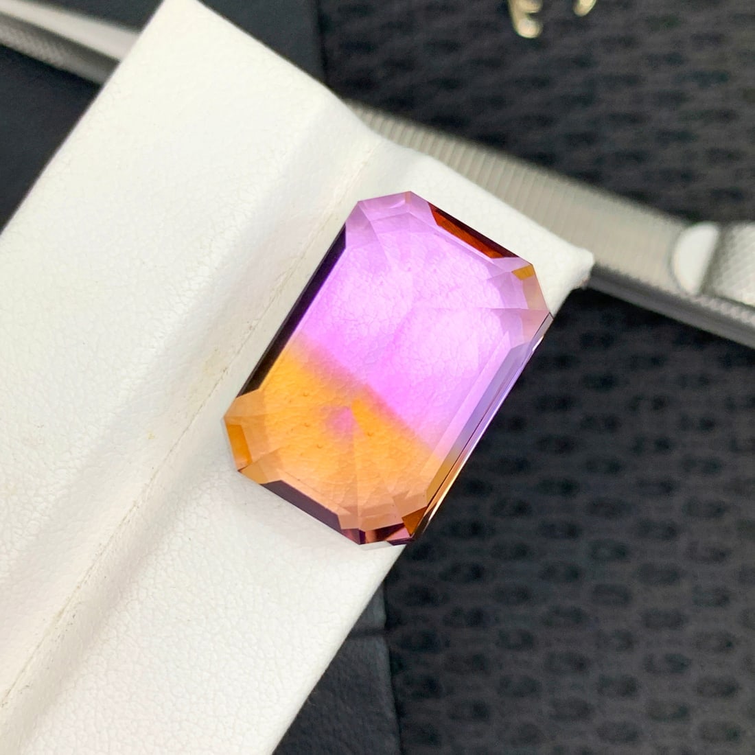 Emerald Cut Ametrine Gemstone For Jewelry, Bi Color Ametrine Stone - 6