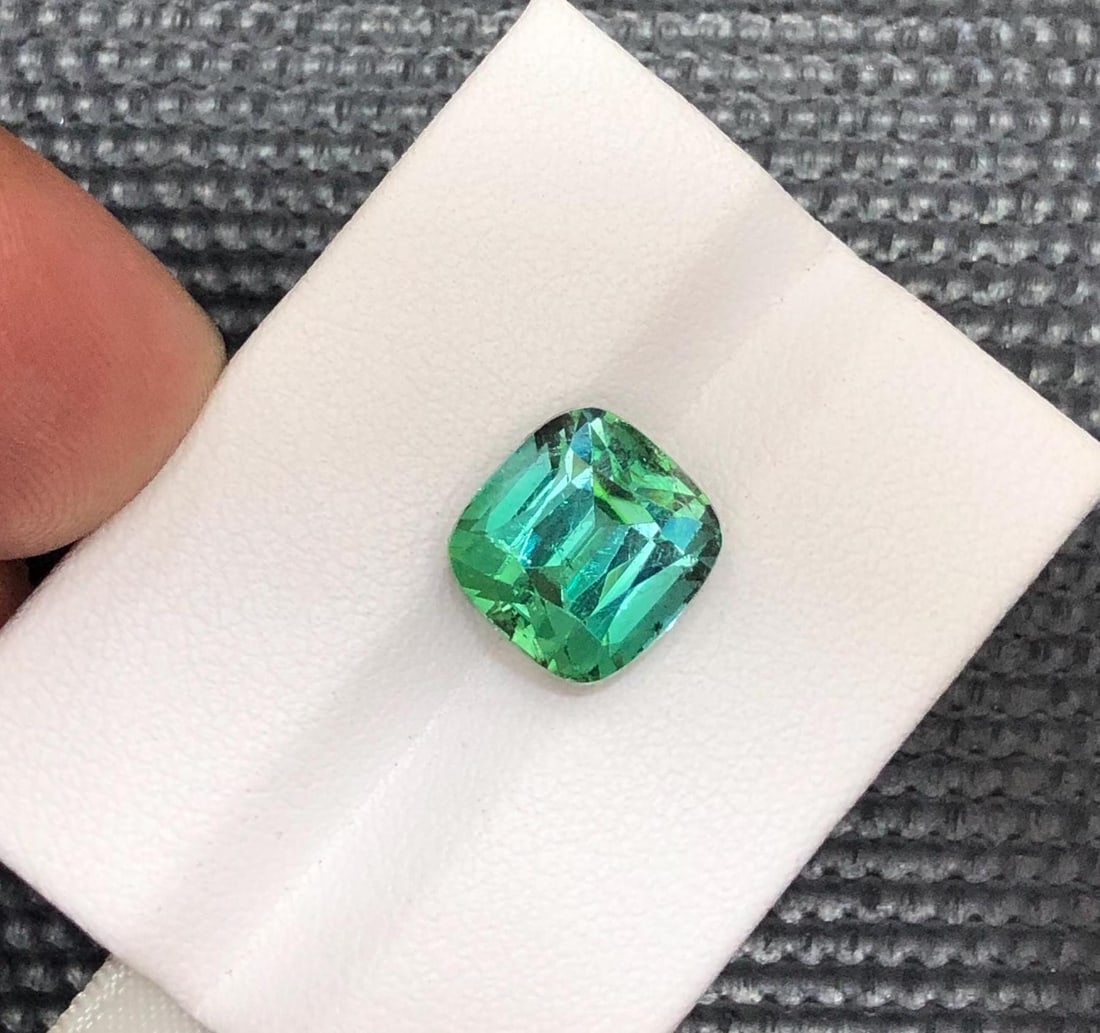 6.25 CT Faceted Blue Green Tourmaline Gemstone: October Birthstone - 4