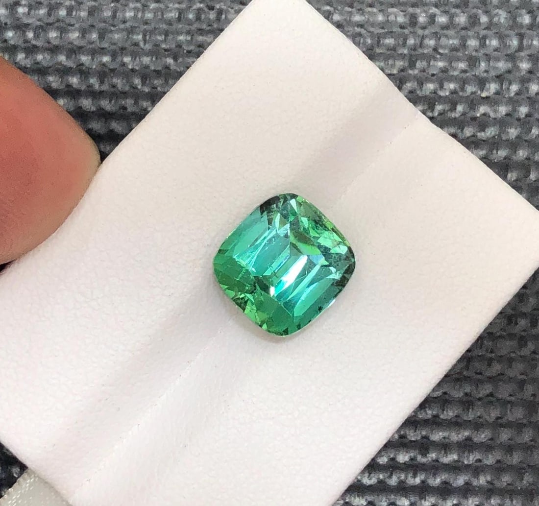 6.25 CT Faceted Blue Green Tourmaline Gemstone: October Birthstone - 6