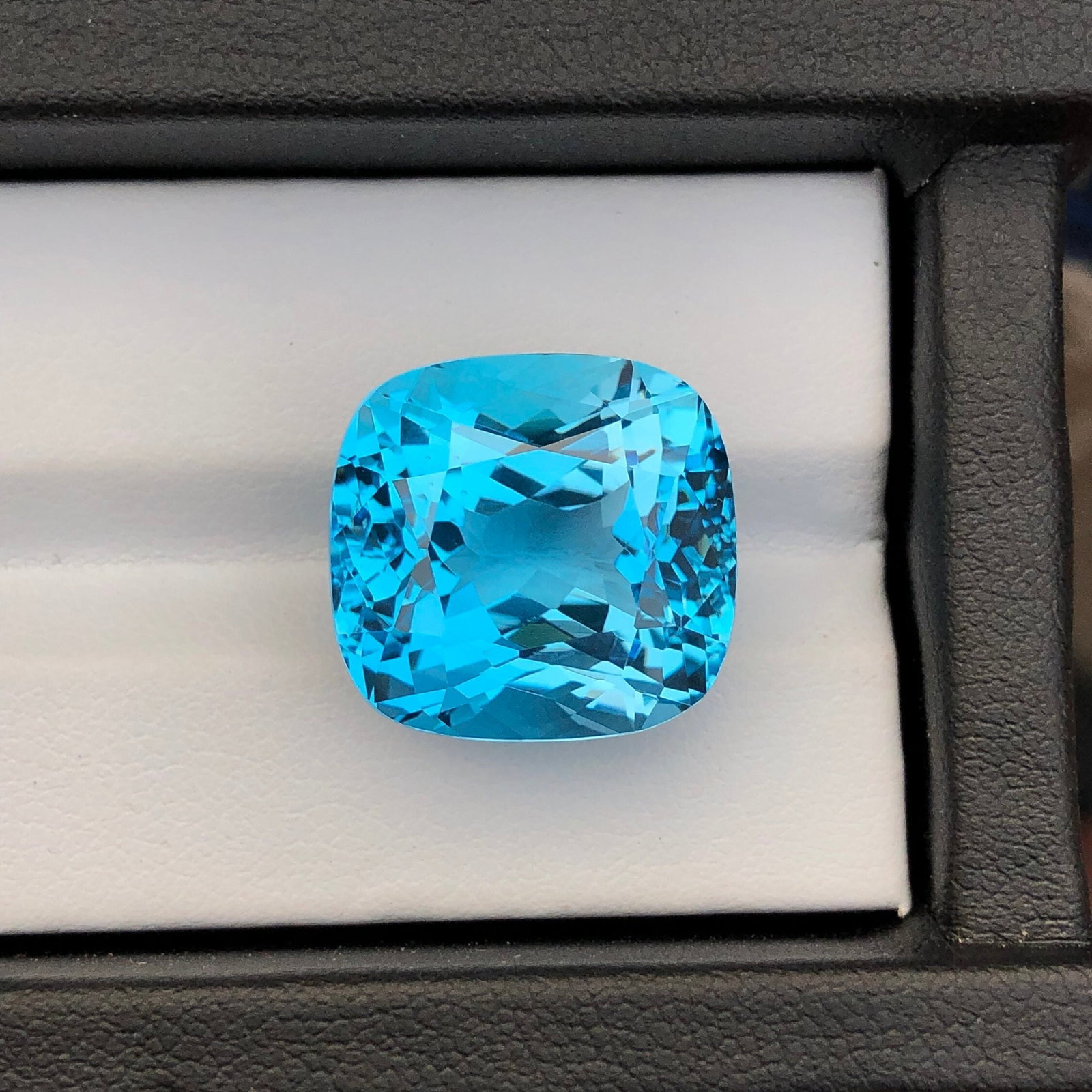 32.2 Carat Swiss Blue Topaz Gemstone: Cushion Cut December Birthstone - 3