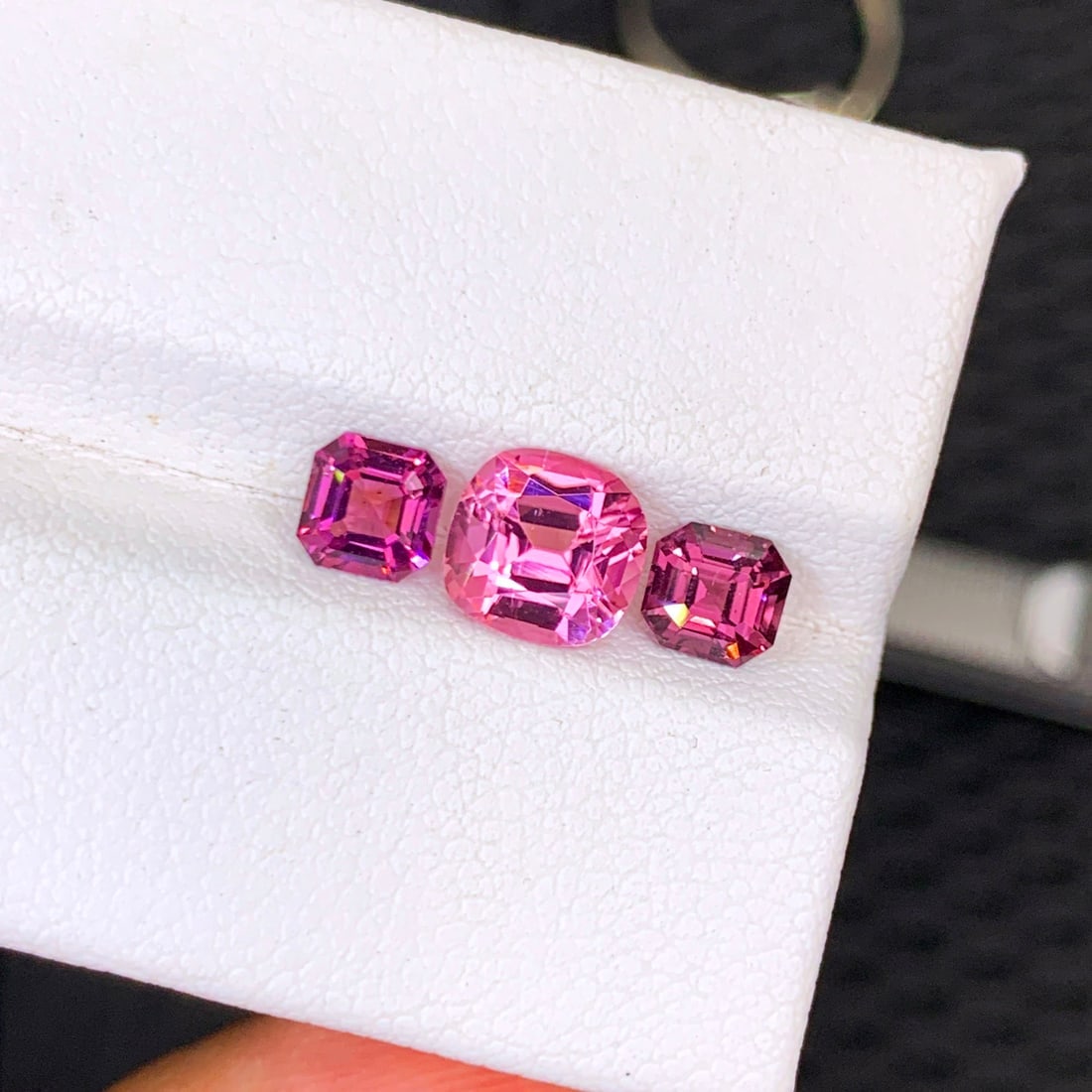 Pink Tourmaline Gemstone with Spinel Pair for Ring Making - 2