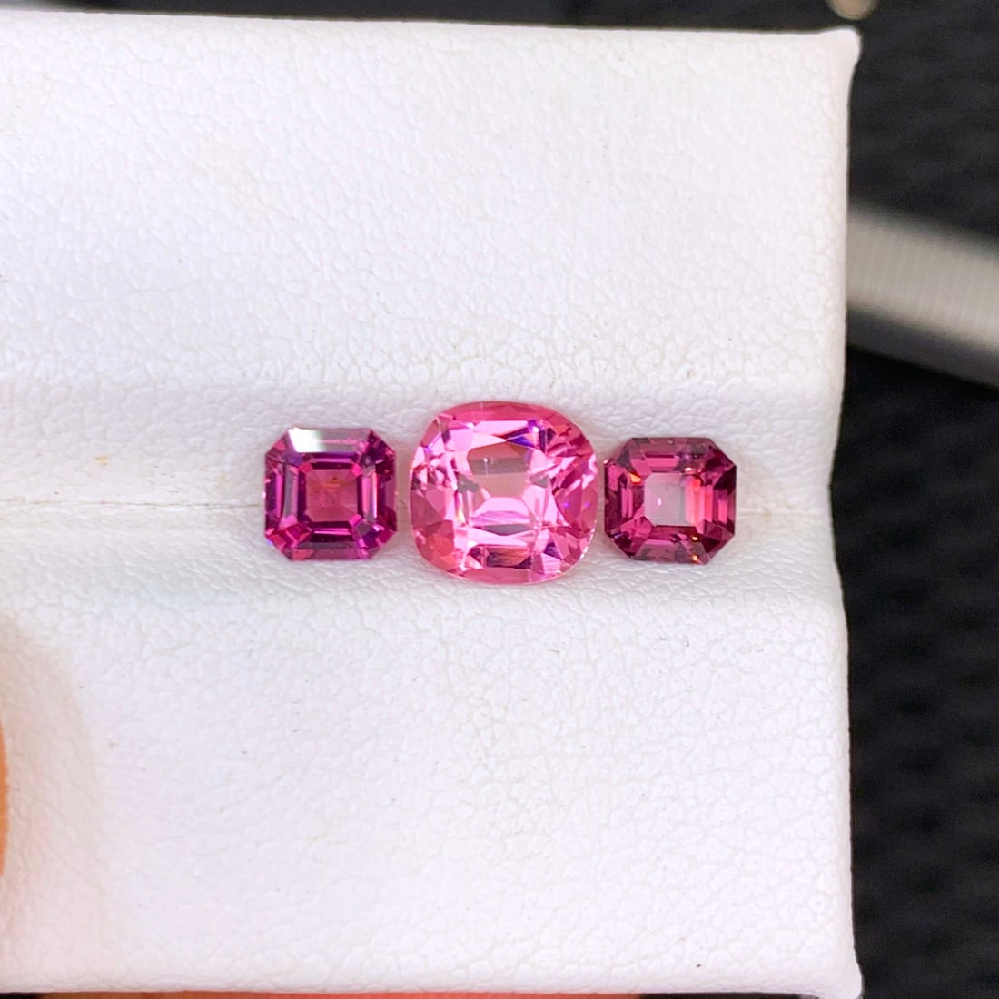 Pink Tourmaline Gemstone with Spinel Pair for Ring Making - 4