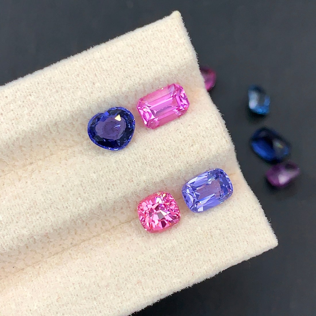 Pink Spinel Gemstones For Jewelry, Blue Spinel Loose Stones Set - 3