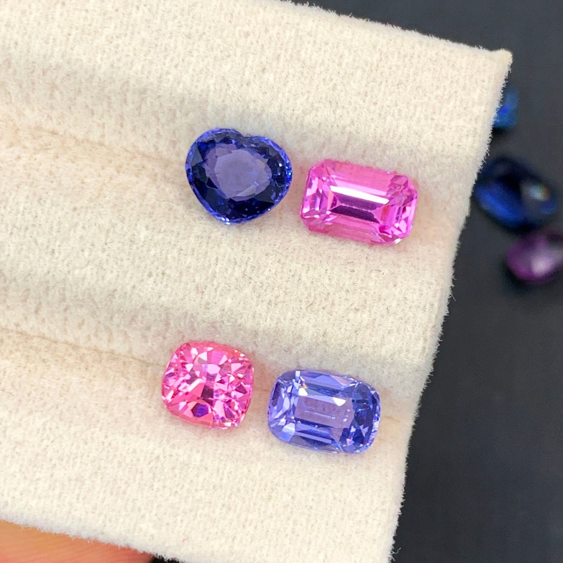 Pink Spinel Gemstones For Jewelry, Blue Spinel Loose Stones Set - 4