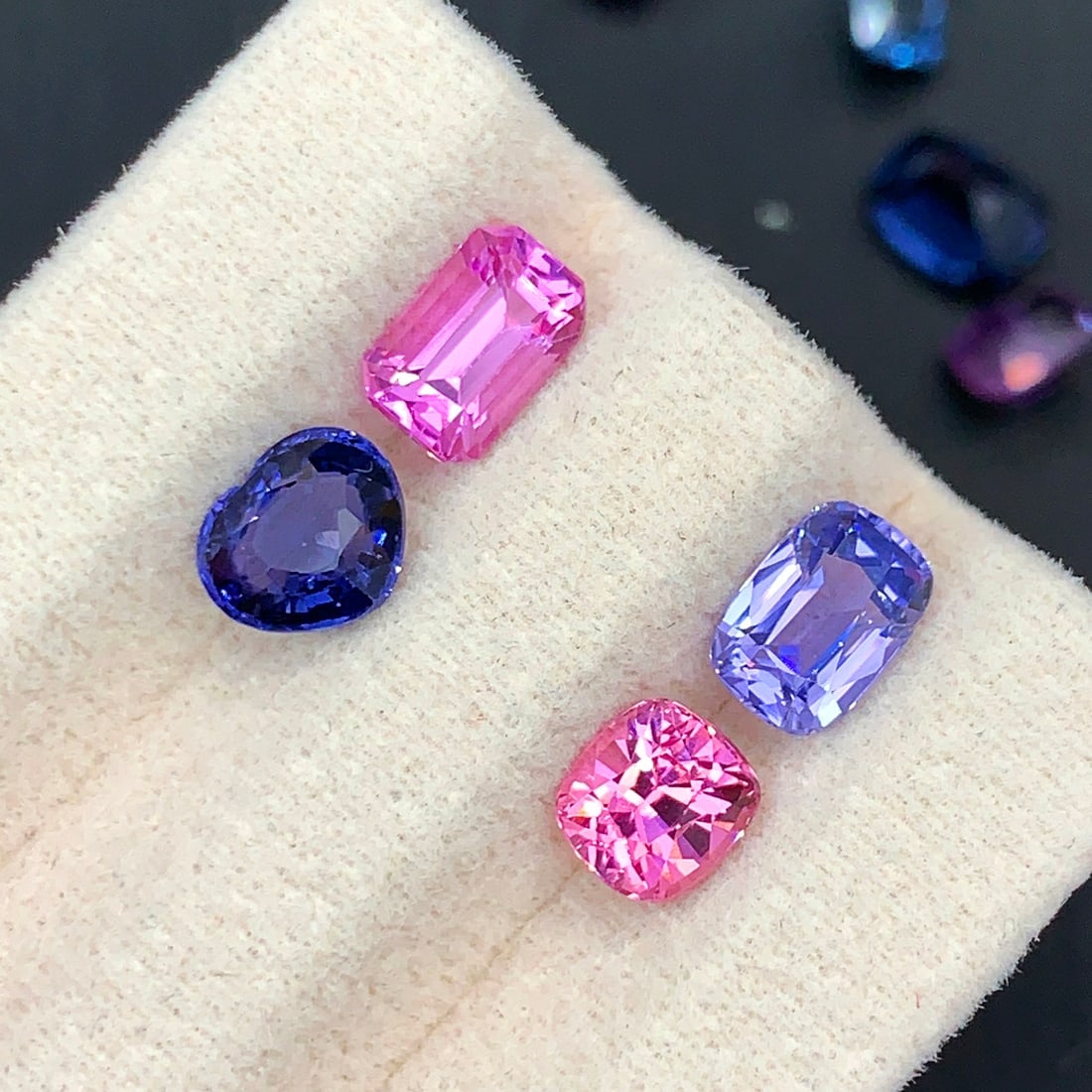 Pink Spinel Gemstones For Jewelry, Blue Spinel Loose Stones Set - 5