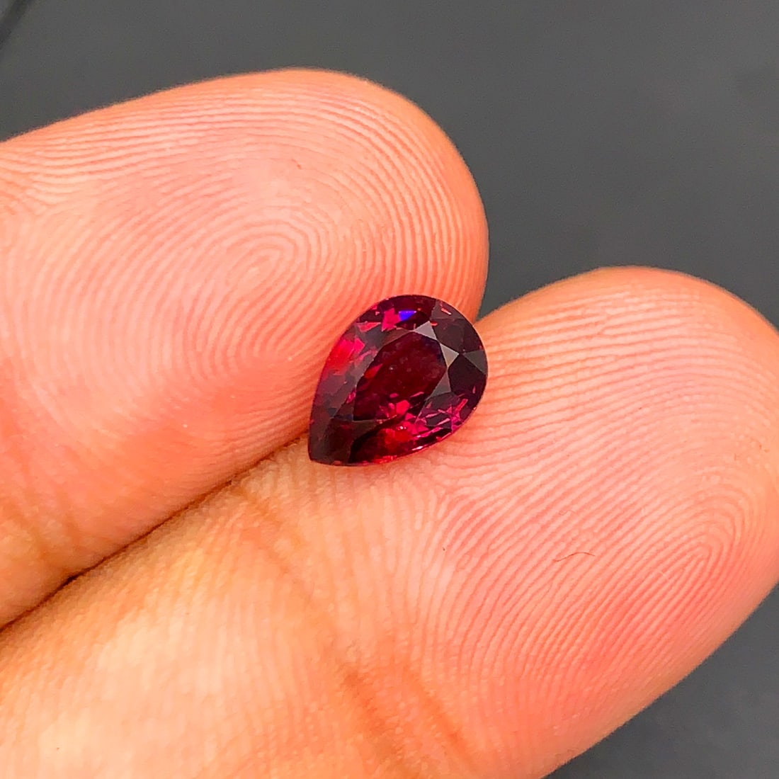 Pomegranate Red Spinel Gemstone, Natural Spinel Ring Stone, Pear Shape - 3