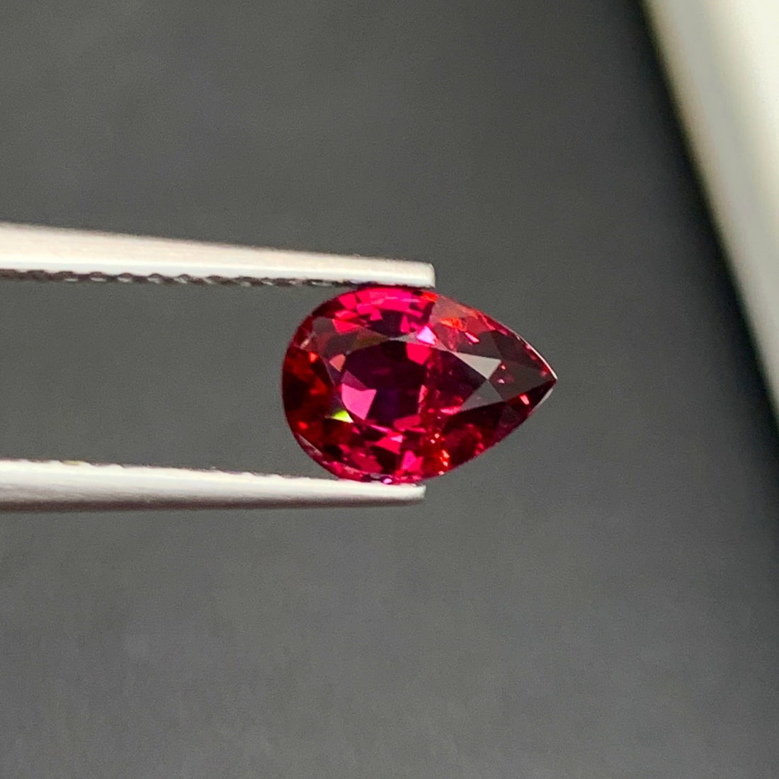 Pomegranate Red Spinel Gemstone, Natural Spinel Ring Stone, Pear Shape - 4