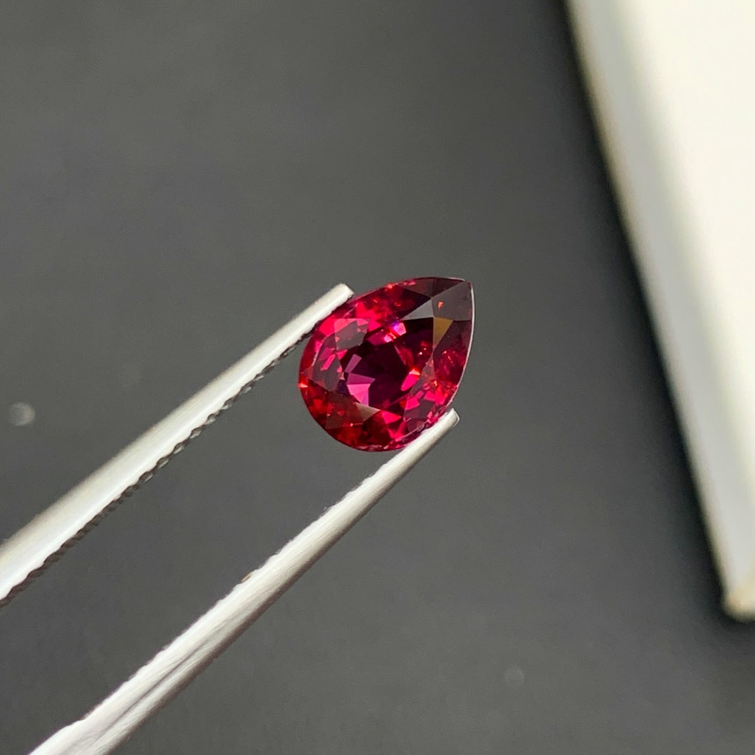 Pomegranate Red Spinel Gemstone, Natural Spinel Ring Stone, Pear Shape - 5