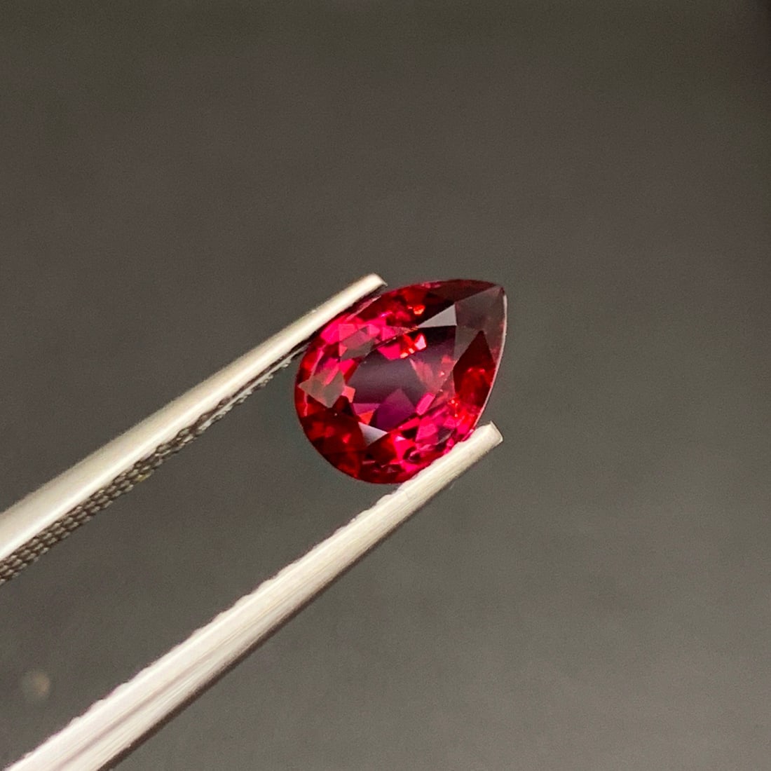 Pomegranate Red Spinel Gemstone, Natural Spinel Ring Stone, Pear Shape - 6