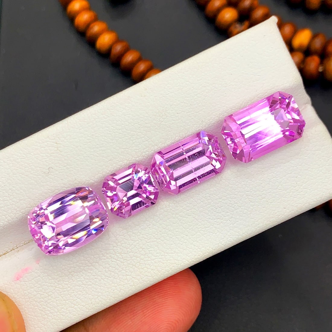 Pink Kunzite Gemstones Set for Jewelry Making, Lilac Kunzite Loose Stones - 4
