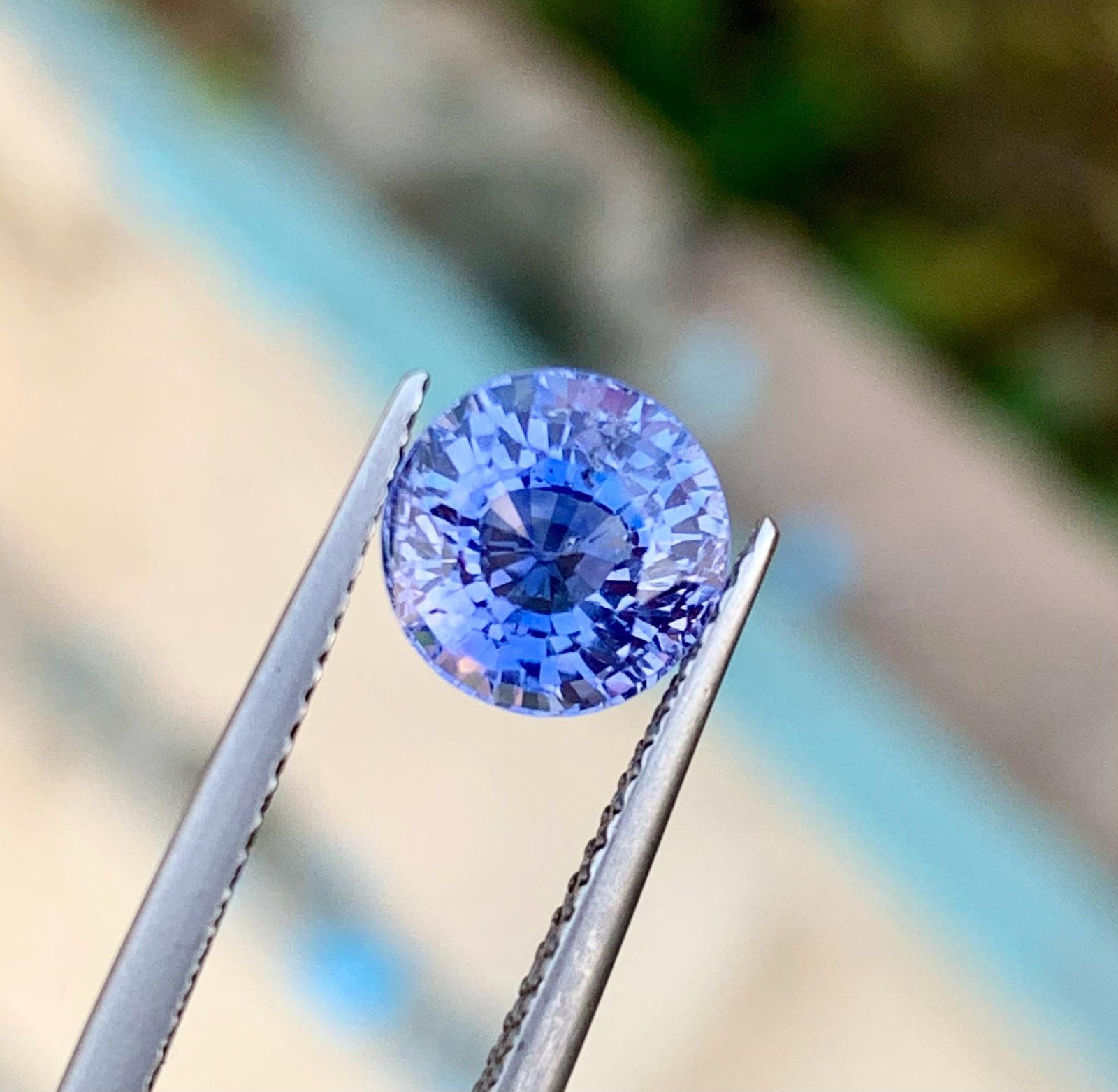 2.93 Carat No Heat Sapphire Gemstone, Round Brilliant Cut Srilankan Stone (1 of 5)