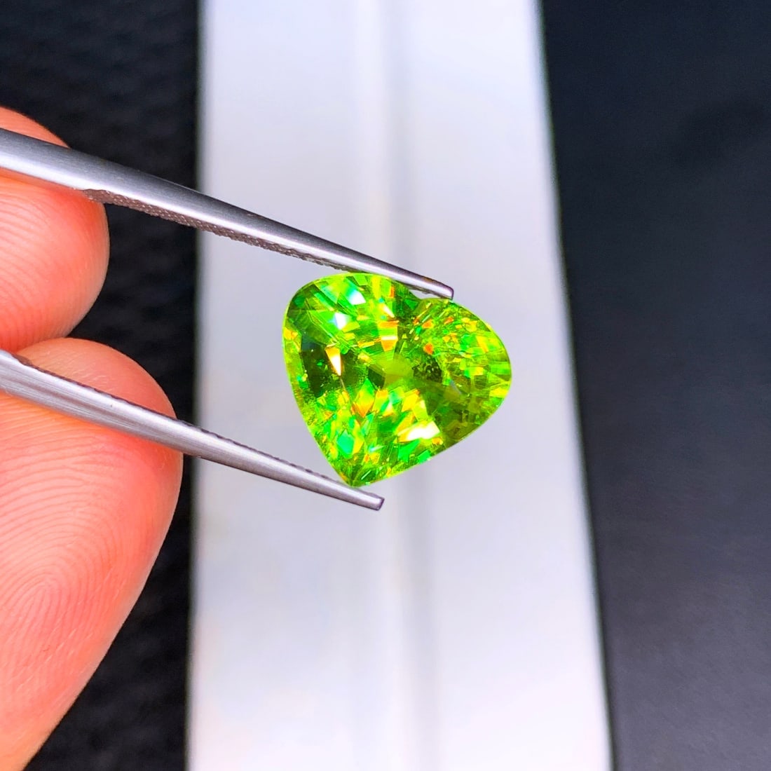 Full Fire Sphene Titantite Gemstone, Green Sphene Ring Stone For Jewelry - 5