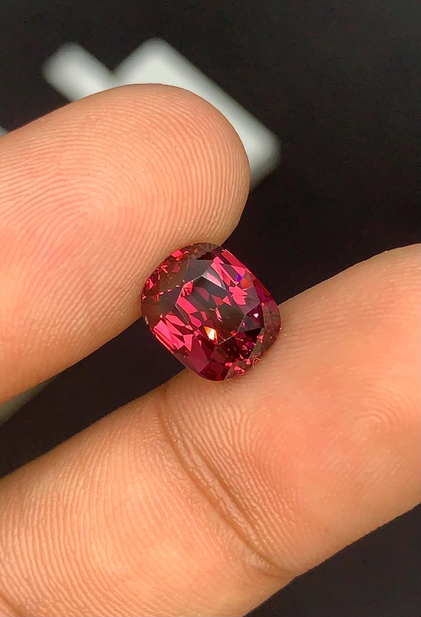 Brilliant Fancy Cushion Cut Raspberry Pink Garnet Gemstone, 4.66 Carat January Birthstone From - 7