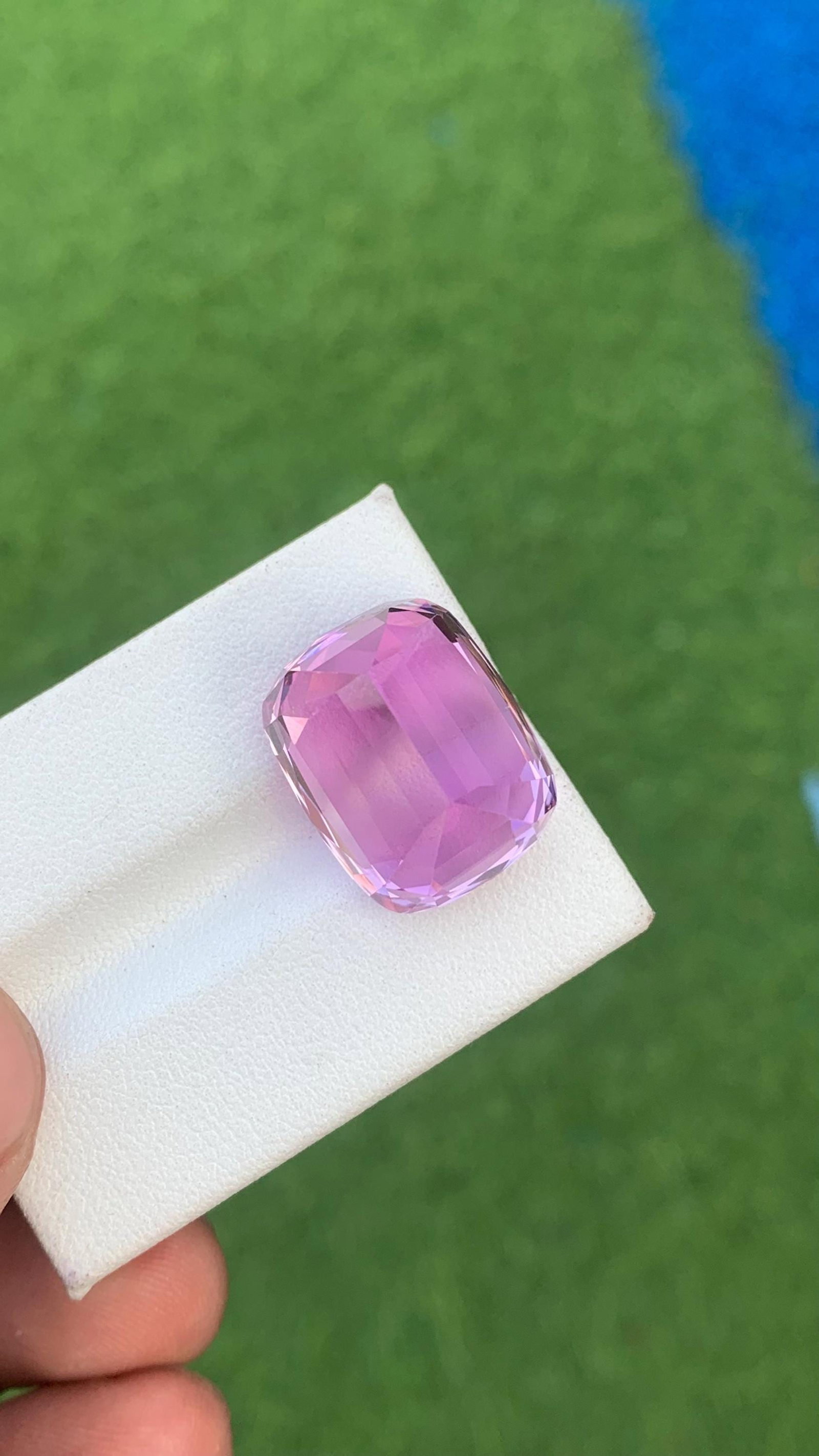 Purplish Pink Kunzite Gemstone, Cushion Cut Stone From Afghanistan, 26.850 Carat - 14