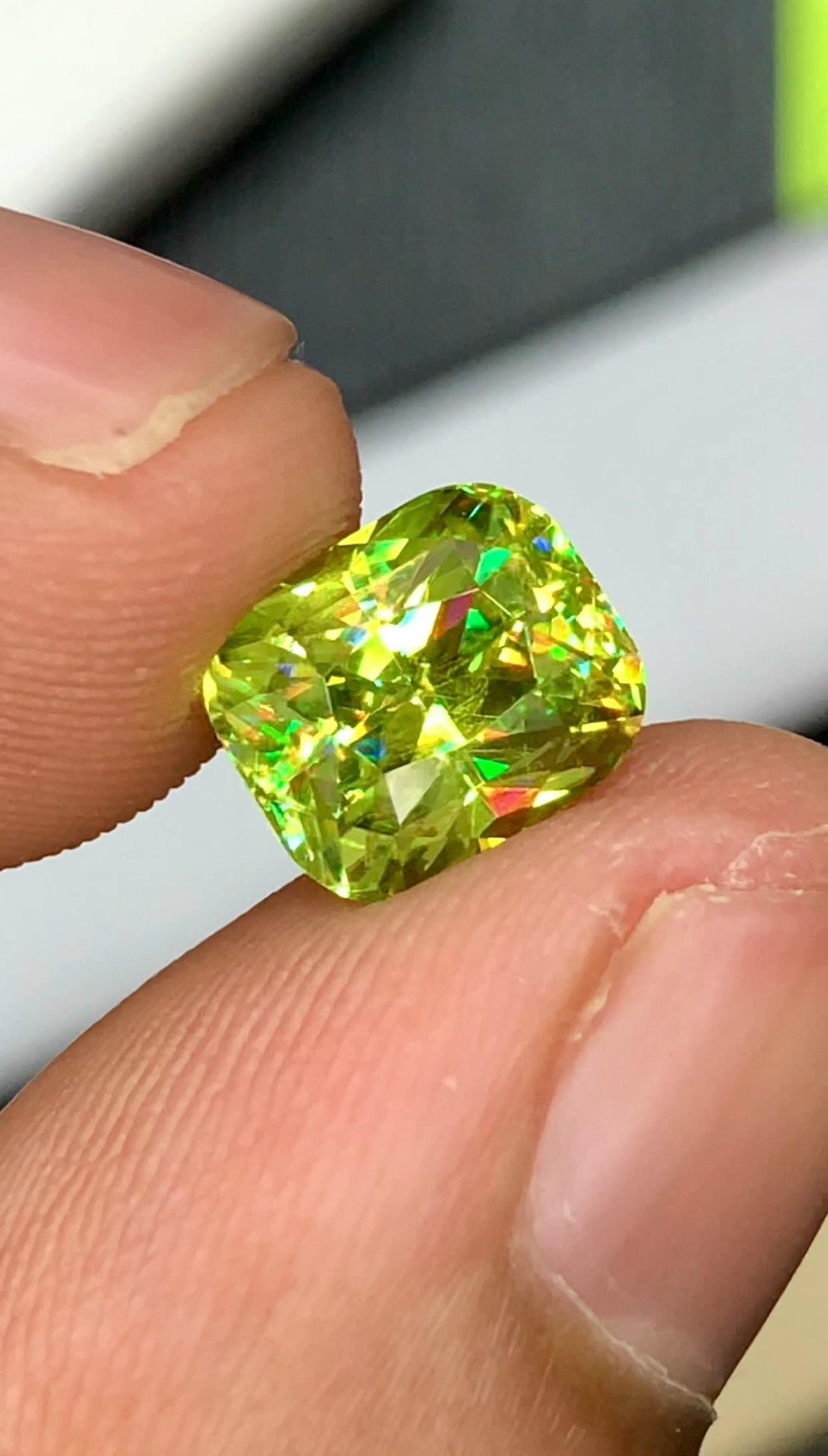 Intense Fire Multi Color Titanite Sphene Fancy Radiant Cut Gemstone - 2.705 Carat - 2
