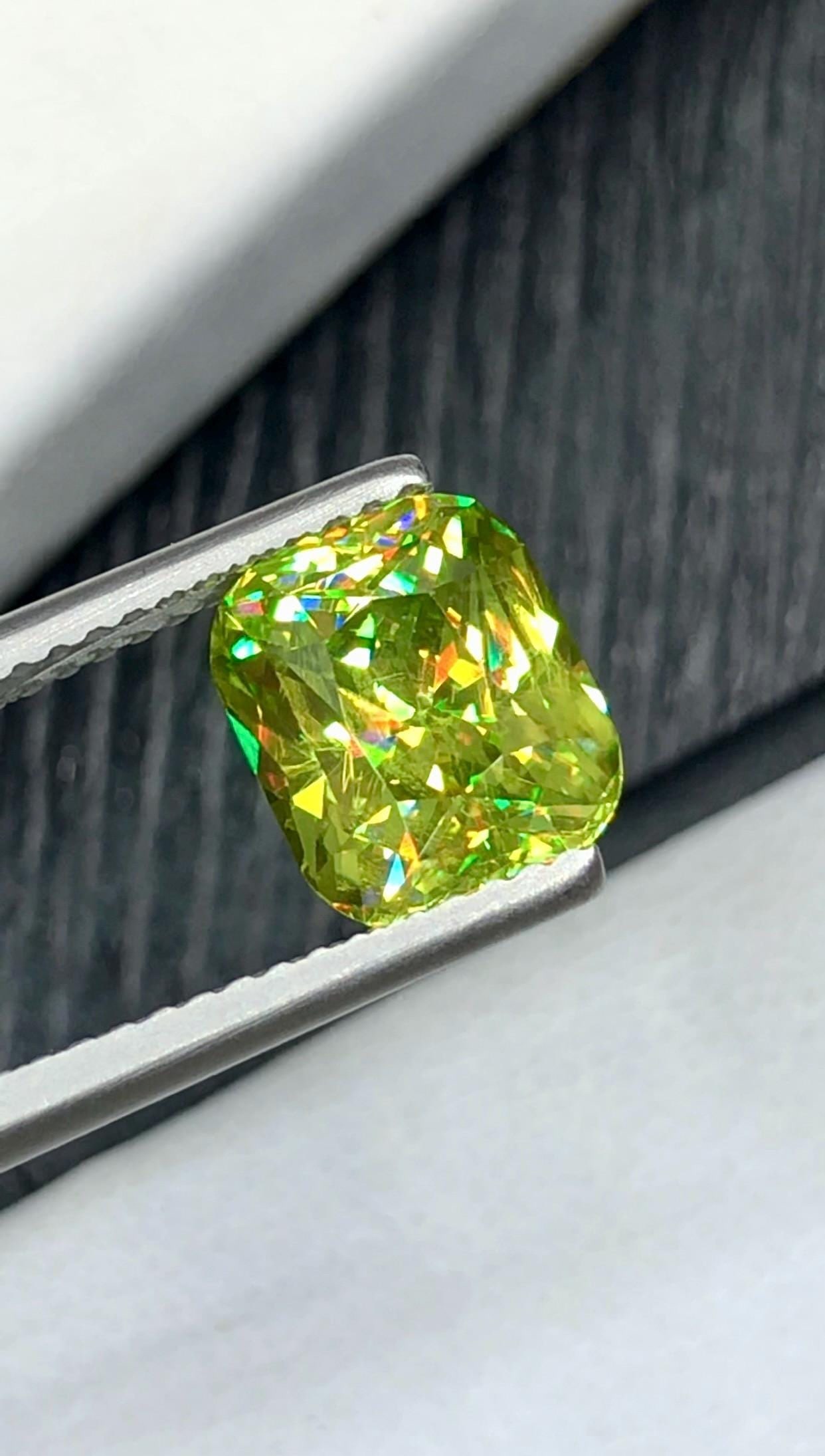 Intense Fire Multi Color Titanite Sphene Fancy Radiant Cut Gemstone - 2.705 Carat - 3