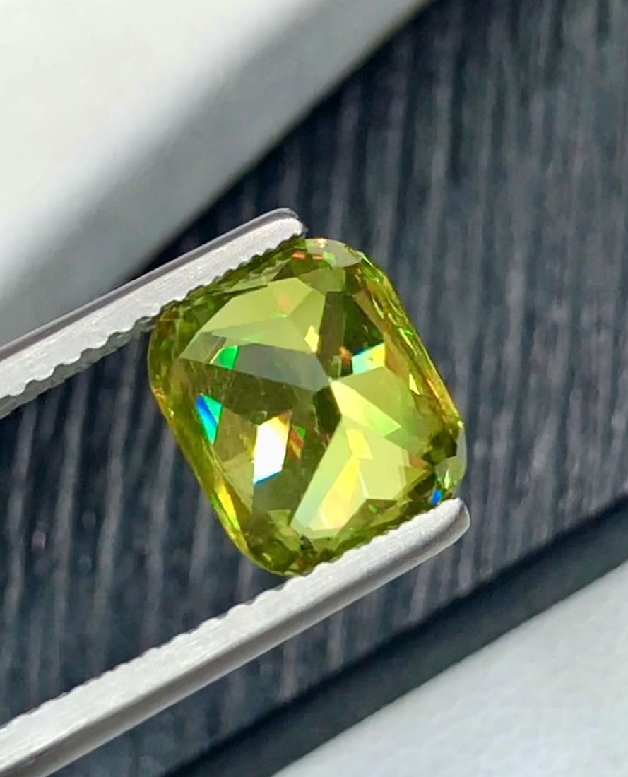 Intense Fire Multi Color Titanite Sphene Fancy Radiant Cut Gemstone - 2.705 Carat - 4