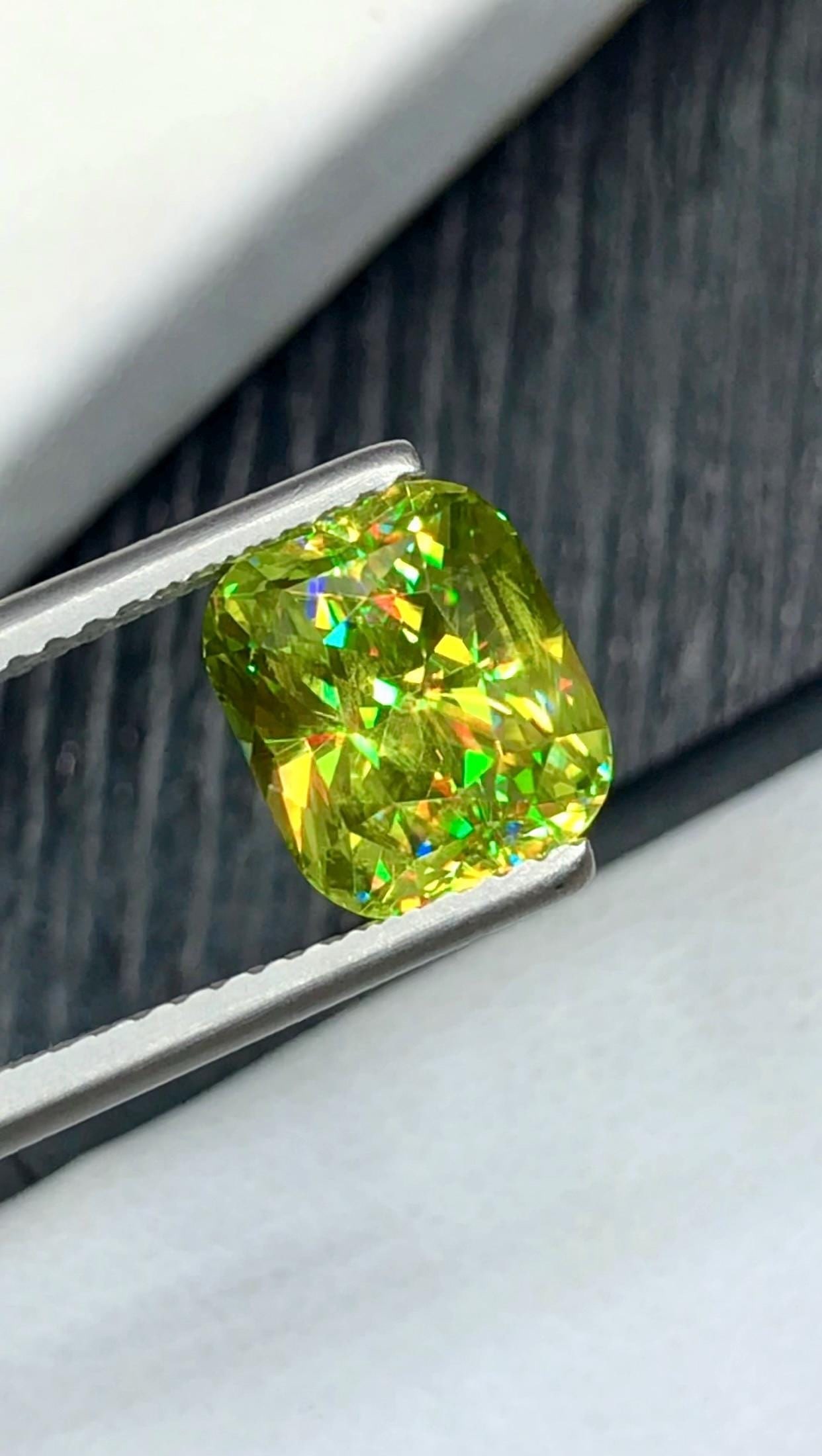 Intense Fire Multi Color Titanite Sphene Fancy Radiant Cut Gemstone - 2.705 Carat - 5