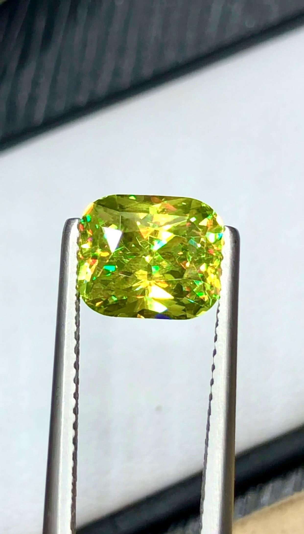 Intense Fire Multi Color Titanite Sphene Fancy Radiant Cut Gemstone - 2.705 Carat - 6
