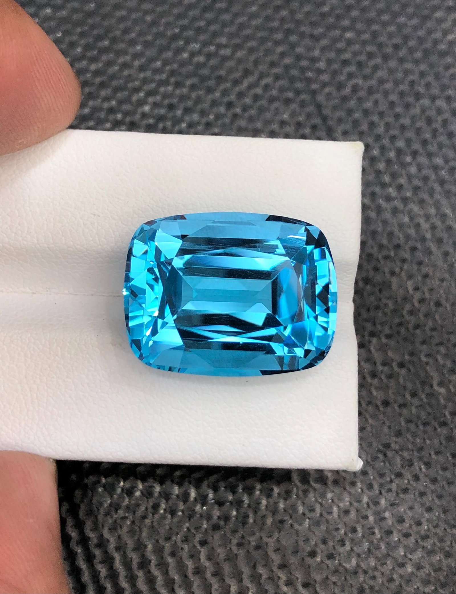 34.30 Carat Swiss Blue Topaz Gemstone: Cushion Cut December Birthstone - 3