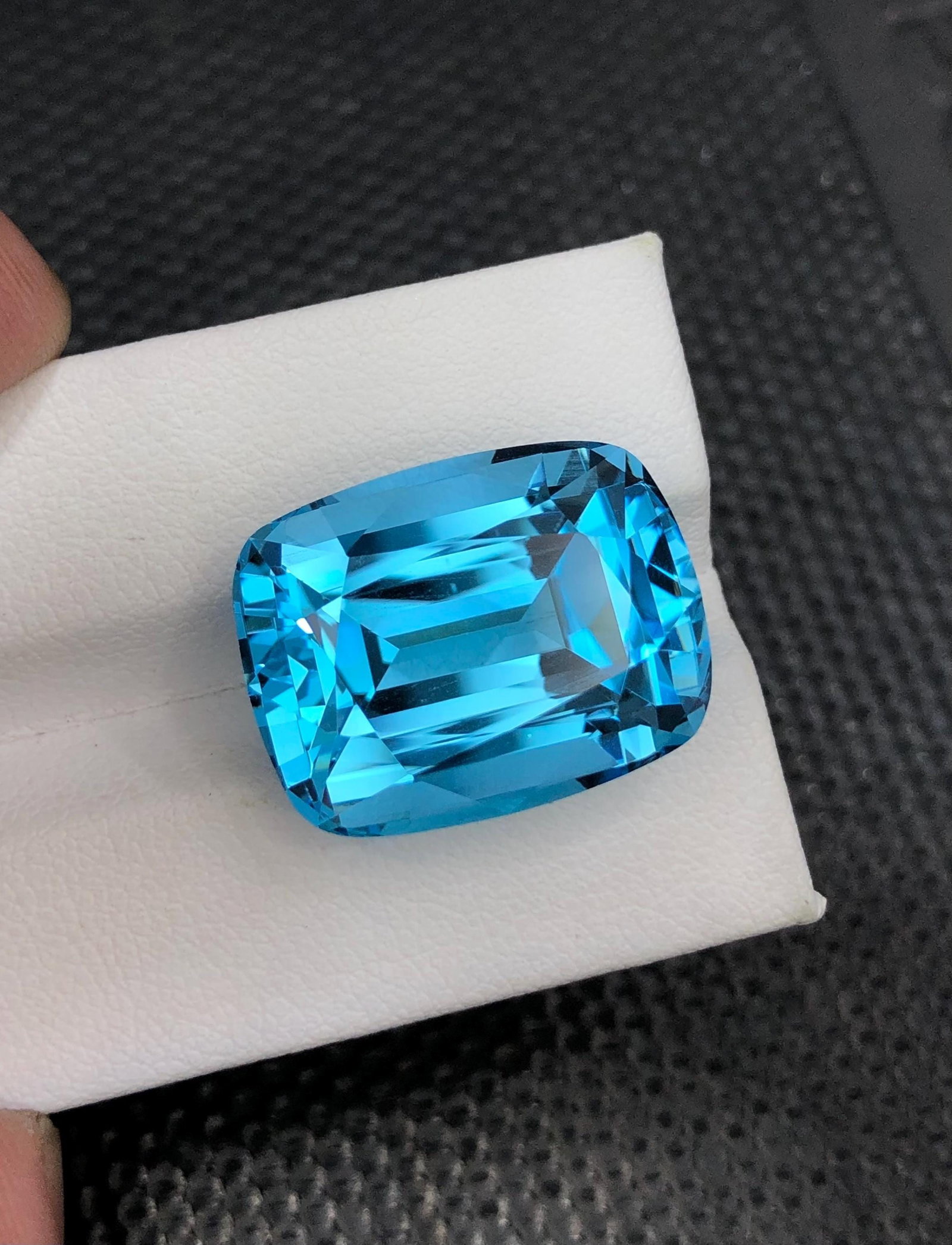 34.30 Carat Swiss Blue Topaz Gemstone: Cushion Cut December Birthstone - 4