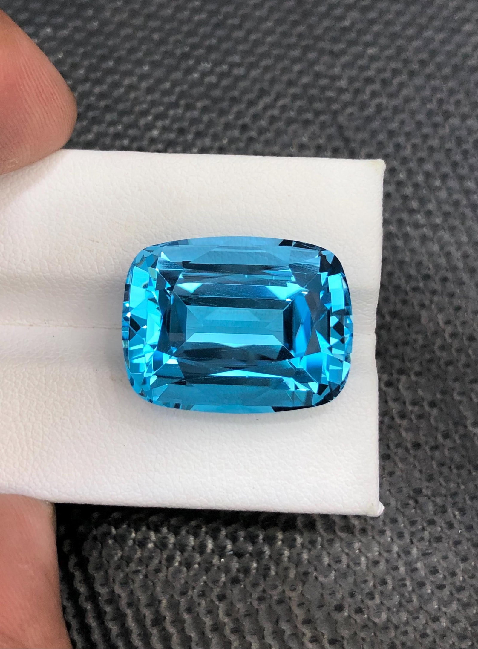 34.30 Carat Swiss Blue Topaz Gemstone: Cushion Cut December Birthstone - 6