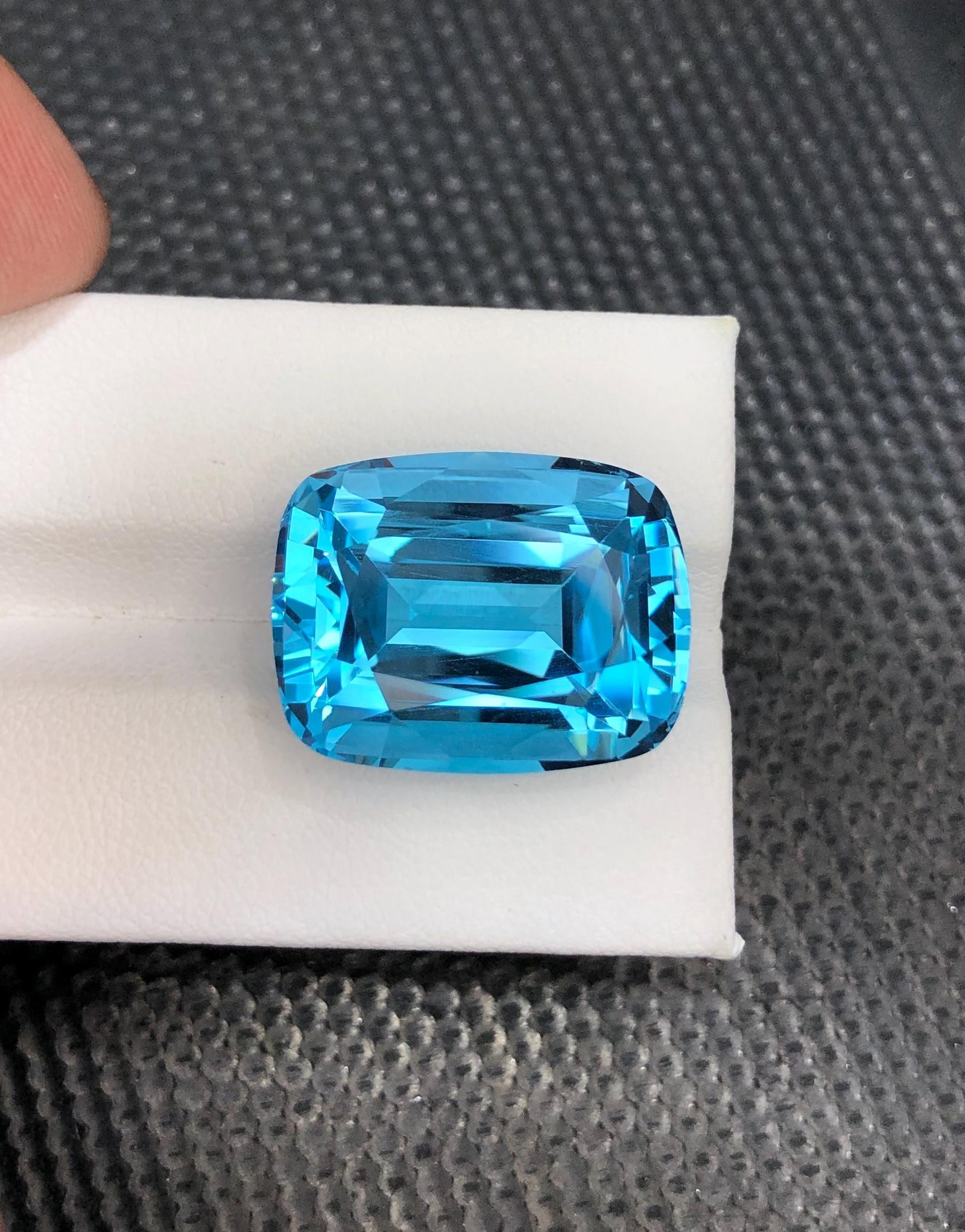 34.30 Carat Swiss Blue Topaz Gemstone: Cushion Cut December Birthstone - 9