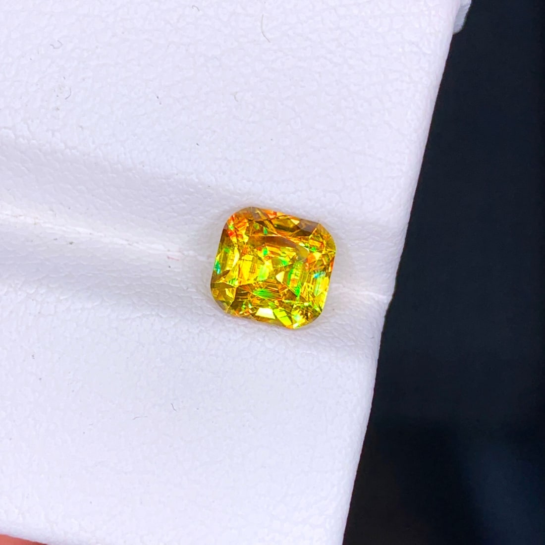 Full Fire Sphene Ring Stone, Yellow Sphene Titanite Gemstone For Jewelry - 4