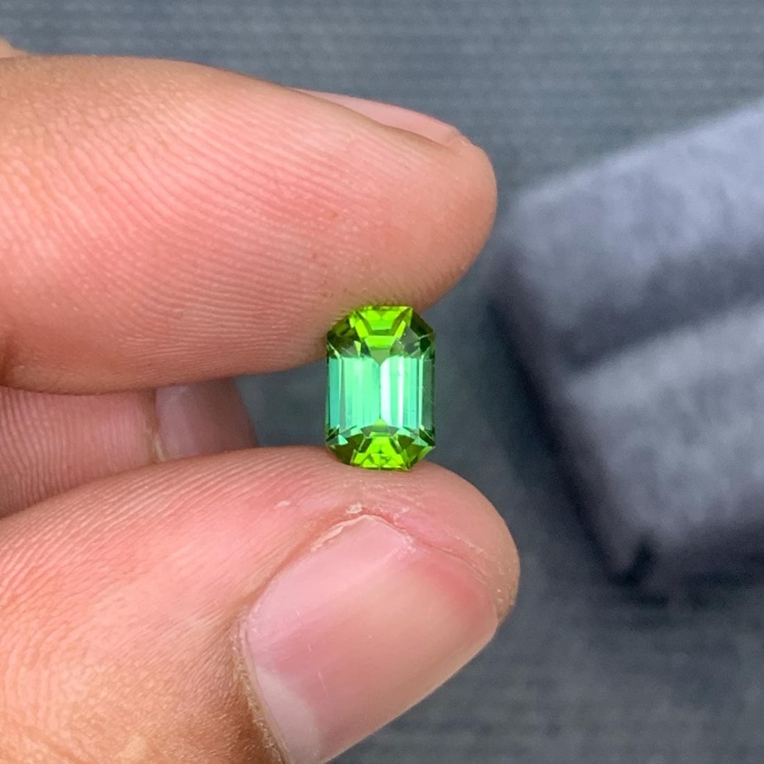Lime Green Tourmaline Gemstone: 1.40 Carat Emerald Cut Loose Stone - 4