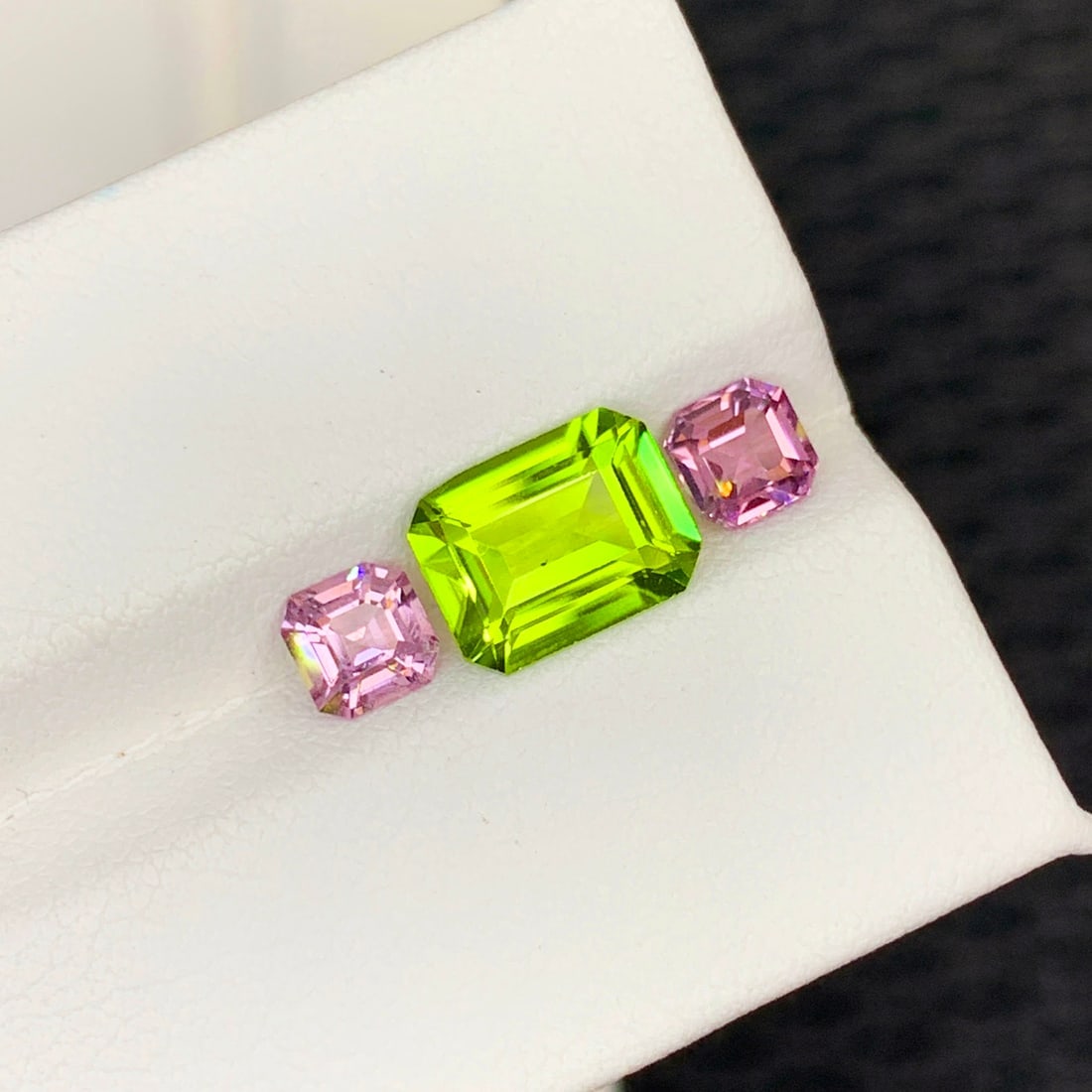 Olive Green Peridot Gemstone with Pink Spinel Stones For Ring - 5
