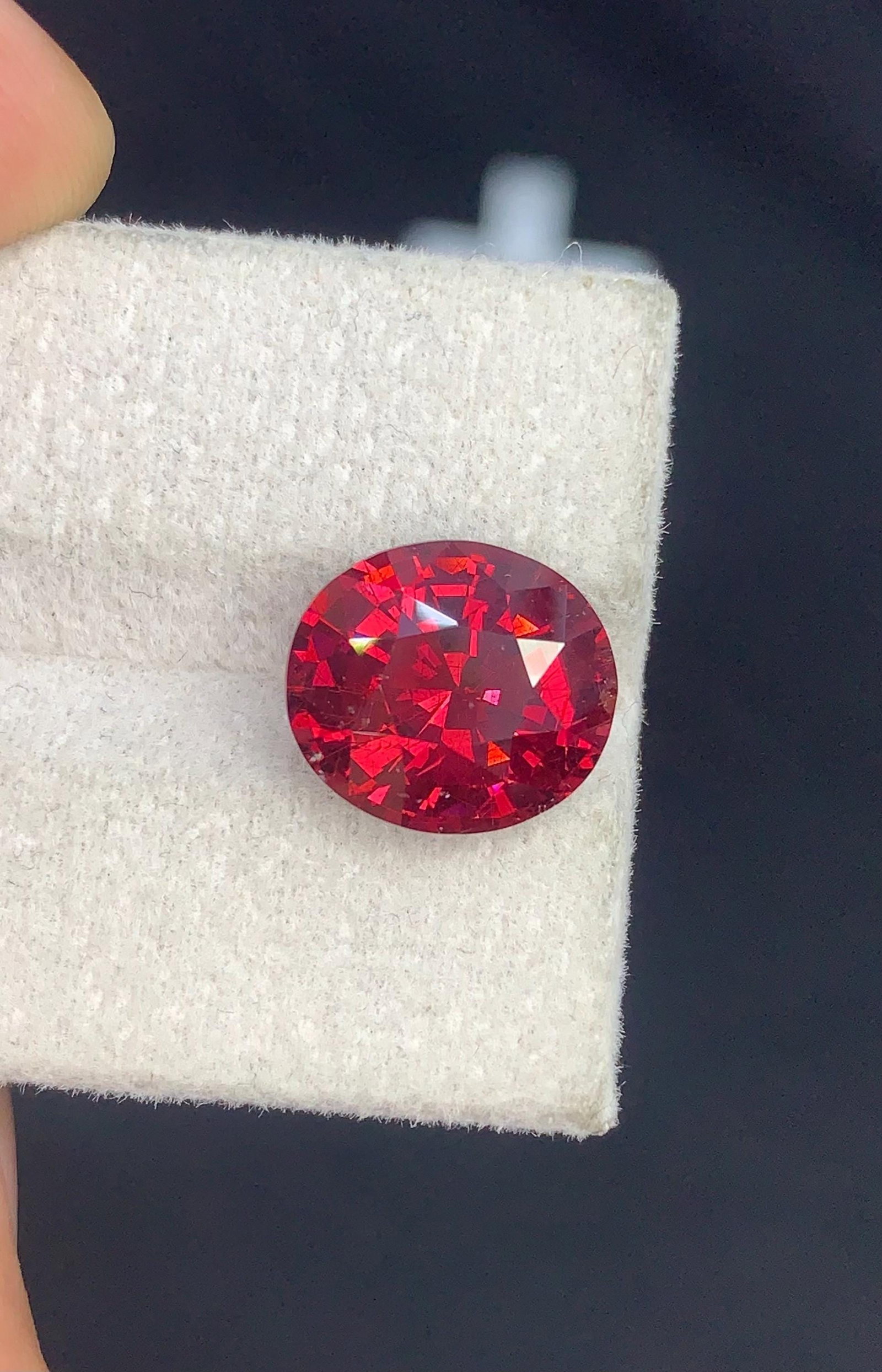 5.70 Carat Cherry Red Garnet Gemstone, Brilliant Fancy Oval Cut Gemstone - 10