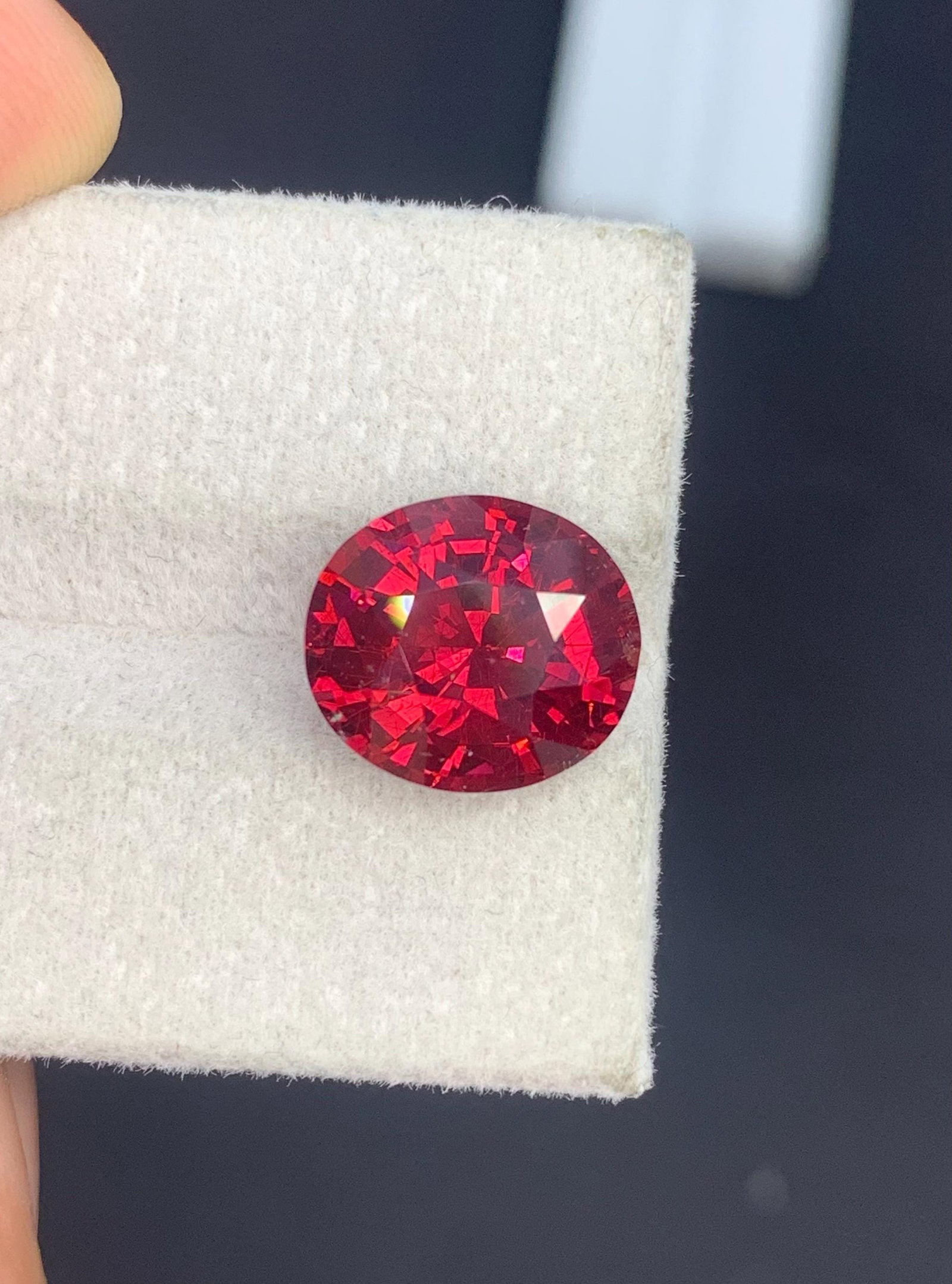 5.70 Carat Cherry Red Garnet Gemstone, Brilliant Fancy Oval Cut Gemstone - 8