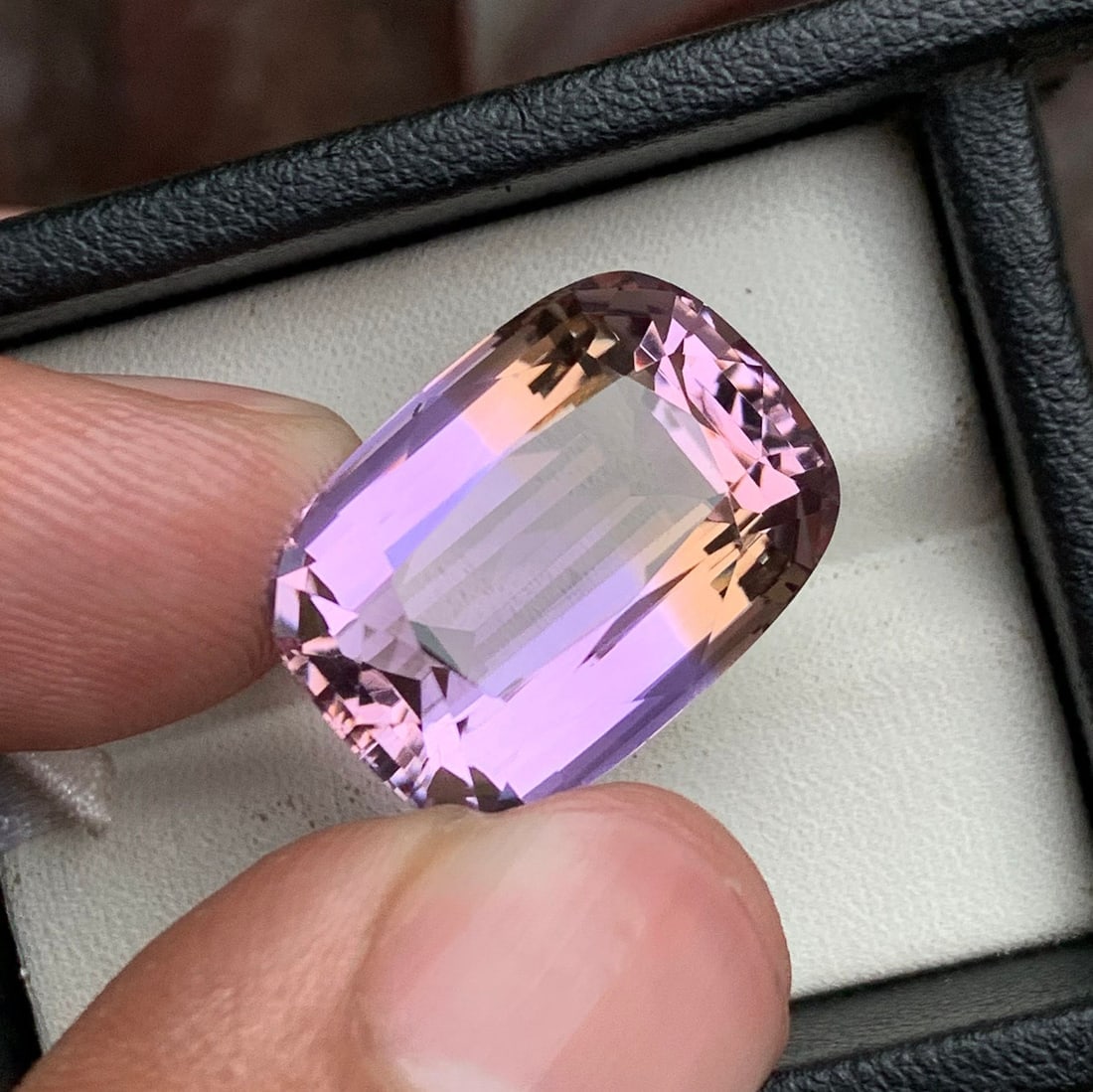Cushion Cut Ametrine Gemstone: Bi-Color Purplish Yellow, 22.60 CT - 4