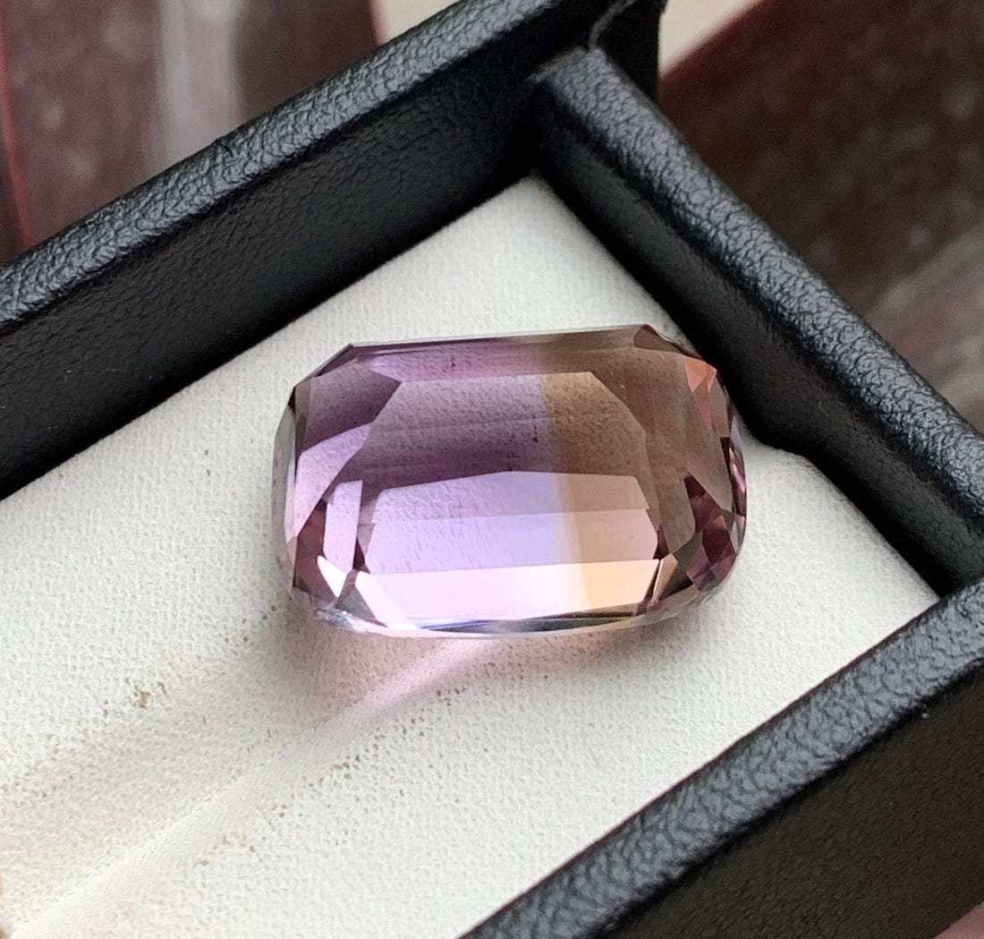 Cushion Cut Ametrine Gemstone: Bi-Color Purplish Yellow, 22.60 CT - 6