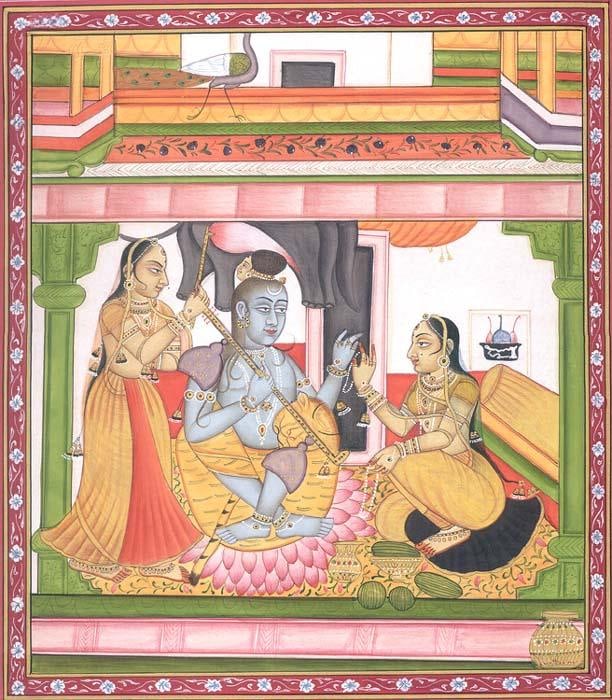 Raga Bhairava: Title: Raga Bhairava Description: Hindu Gods & Goddesses Painting Reserve: $239.00 Shipping: Domestic: Shipping rates are determined by destination International: Foreign shipping rates are determined