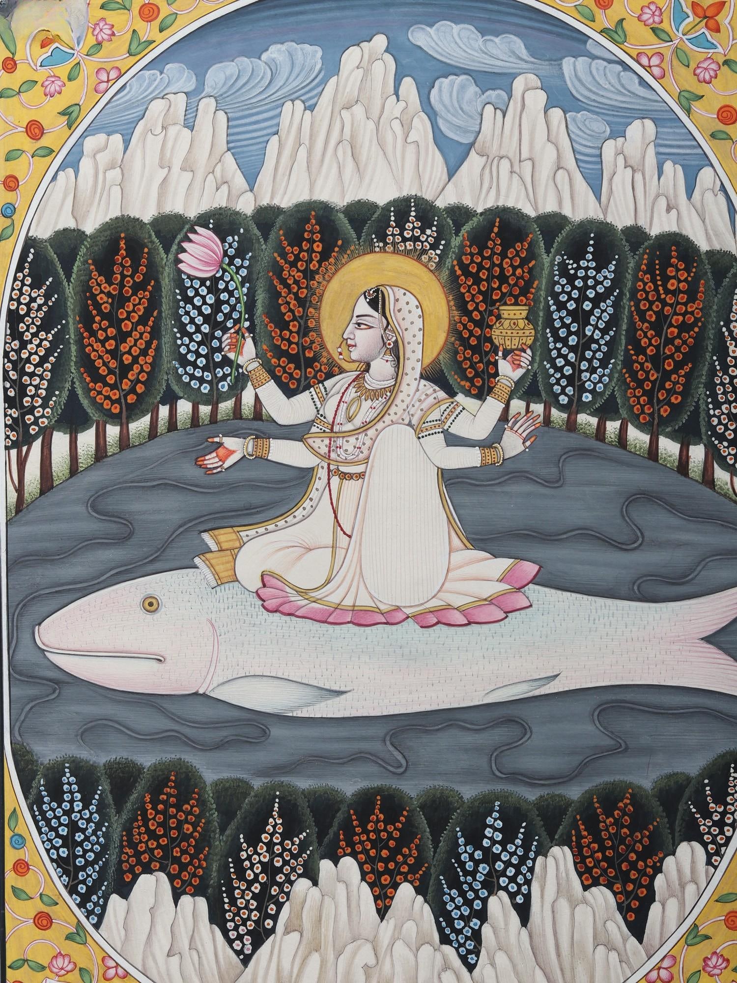 Purity and Divinity (Goddess Ganga) | Watercolor on Paper - 2