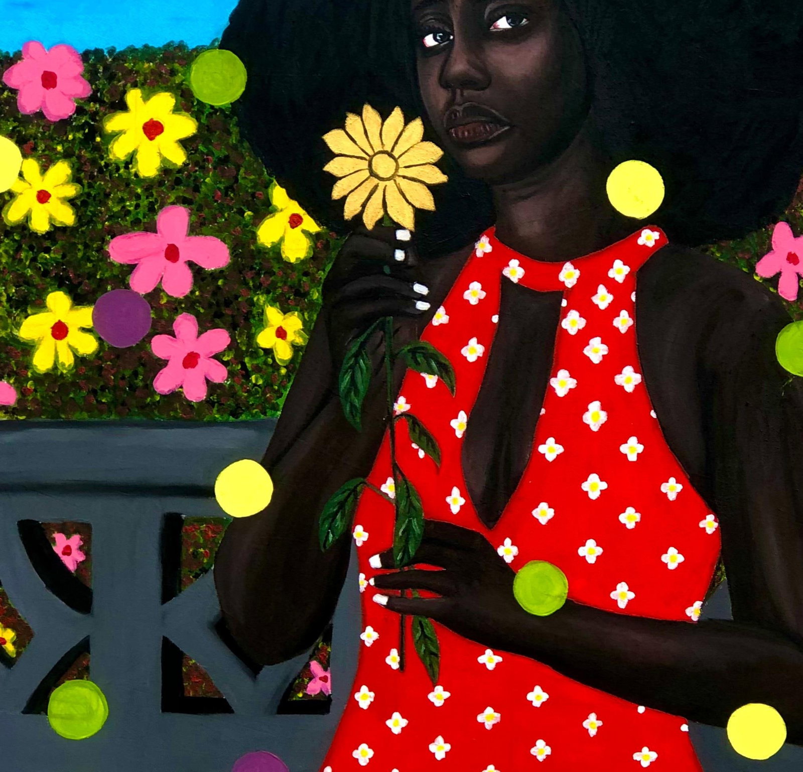 Emmanuel Daniel, Lady With The Golden Flower, 2022 - 2