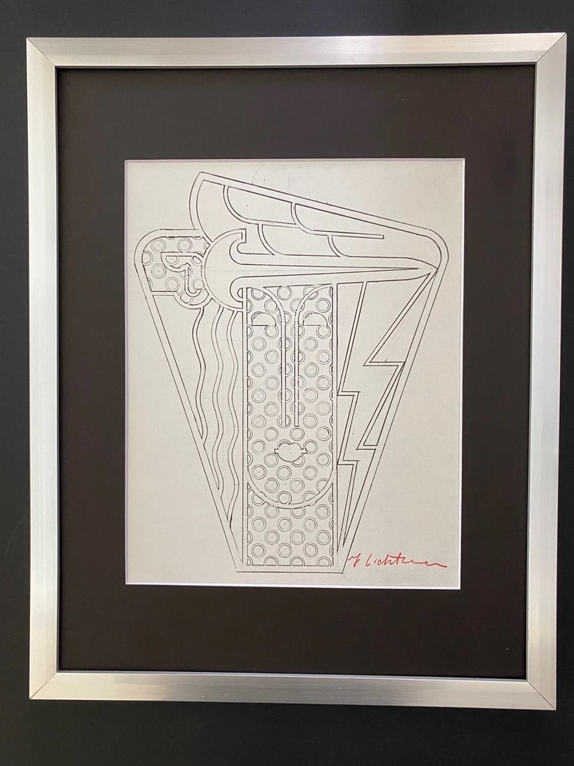 Roy Lichtenstein | Vintage 1970 Signed | Matted & Framed Offset Lithograph: Up for Auction this Beautiful and Scarce Vintage 1972 Offset Lithograph Roy Lichtenstein "GALACTIC FACE" Signed Facsimile in Ink Art Print is about 10 X 8 in. This piece is matted and framed Framed
