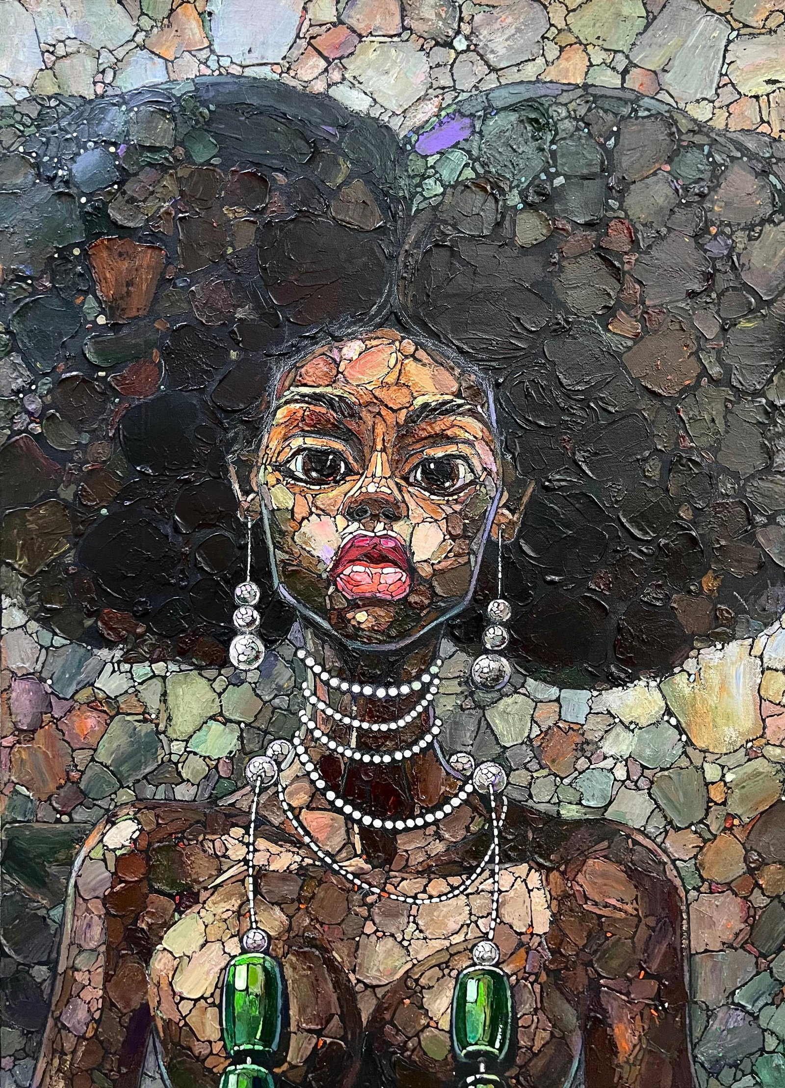 Segun Phillips, Beauty From Within, 2022: Creator: Segun Phillips (Nigerian) Creation Year: 2022 Dimensions: Height: 30 in (76.2 cm)Width: 22 in (55.88 cm)Depth: 1 in (2.54 cm) Medium: Canvas,Acrylic Movement & Style: Contemporary Period: