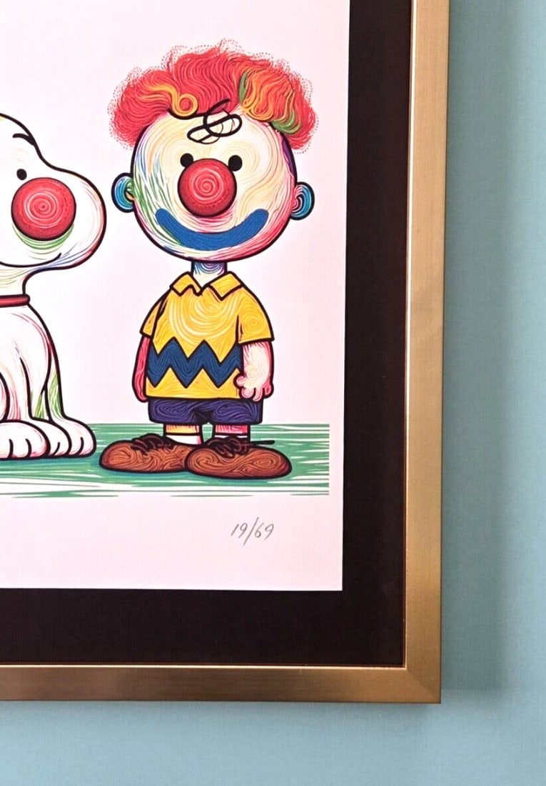 AIDAN FLUX | Hand Signed Authentic Print Framed Snoopy and Charlie Brown COA - 4