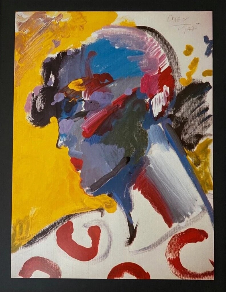 PETER MAX | COLORFUL 1990's VINTAGE SIGNED PRINT POP ART | NEW 14X11 IN. FRAME - 2