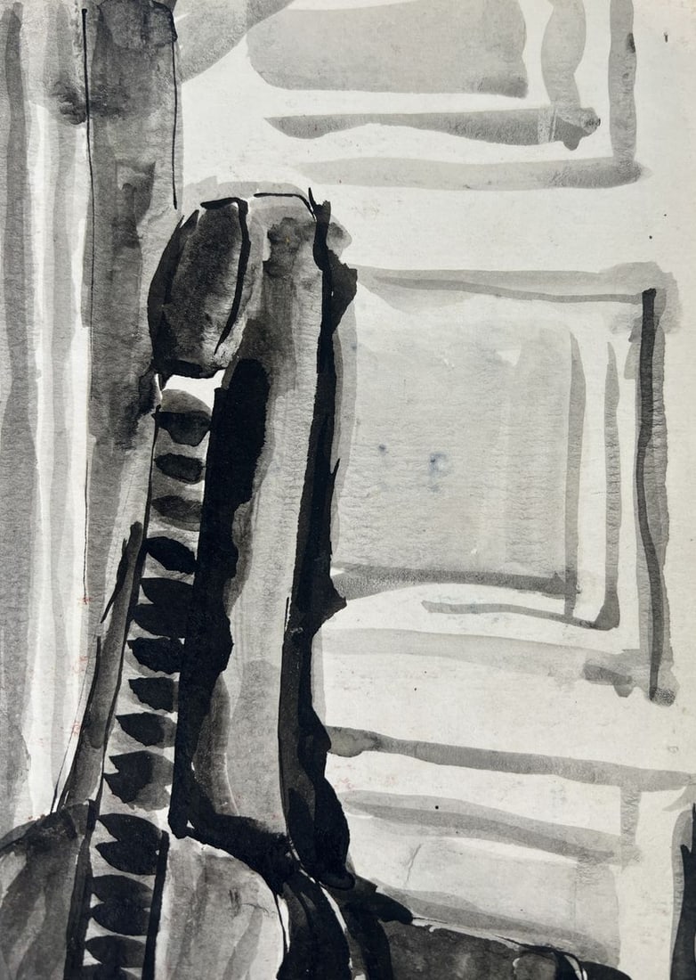 Watercolor painting Guitar in the silence of the apartment Vadim Aksenov - 4