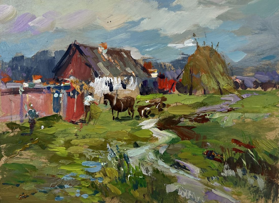Oil painting Horses by the hay Yuriy Suprunchuk - 3