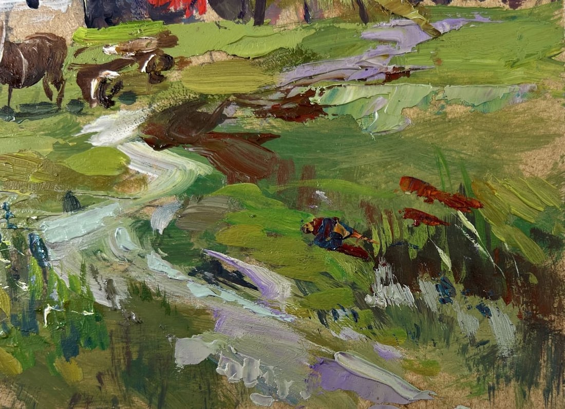 Oil painting Horses by the hay Yuriy Suprunchuk - 4