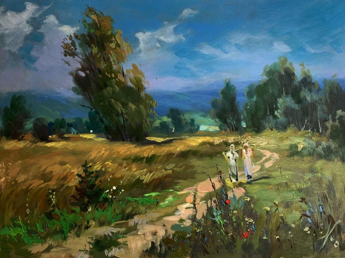 Oil painting A light breeze on a flower field Yuriy Suprunchuk - 3