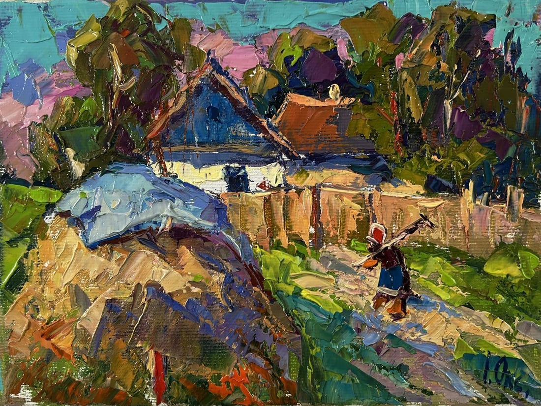 Oil painting Summer village day Oksana Ivanyuk - 3