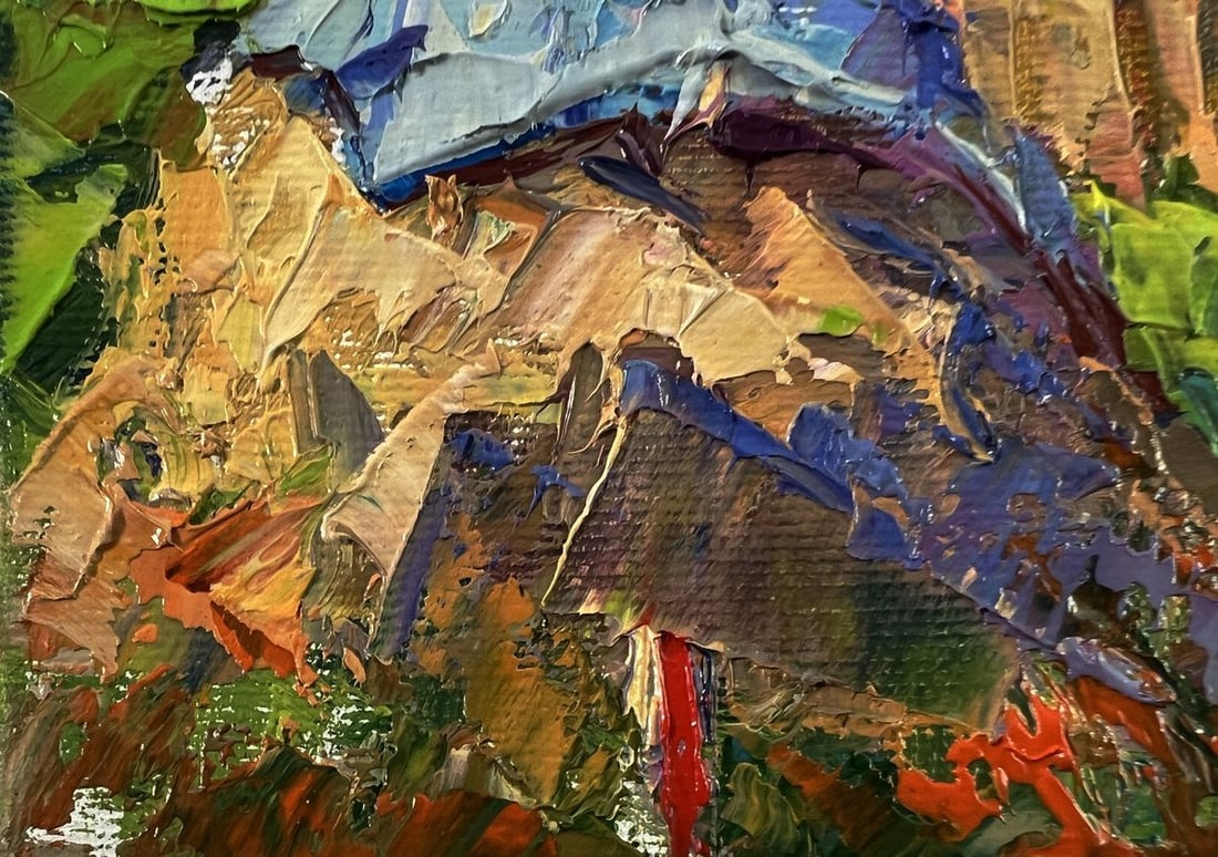 Oil painting Summer village day Oksana Ivanyuk - 6